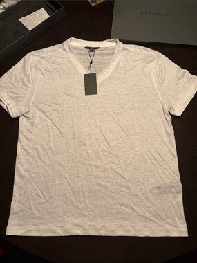 John Varvatos White Short-Sleeve V-Neck Wooster Tee